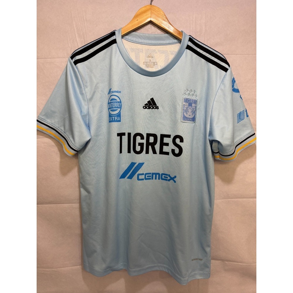 Tigres UANL Adidas Mens Blue Soccer‎ Jersey Aeroready Ethan #10 Short Sleeve M